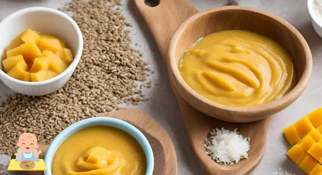 Mango Porridge with Coconut and Flaxseed