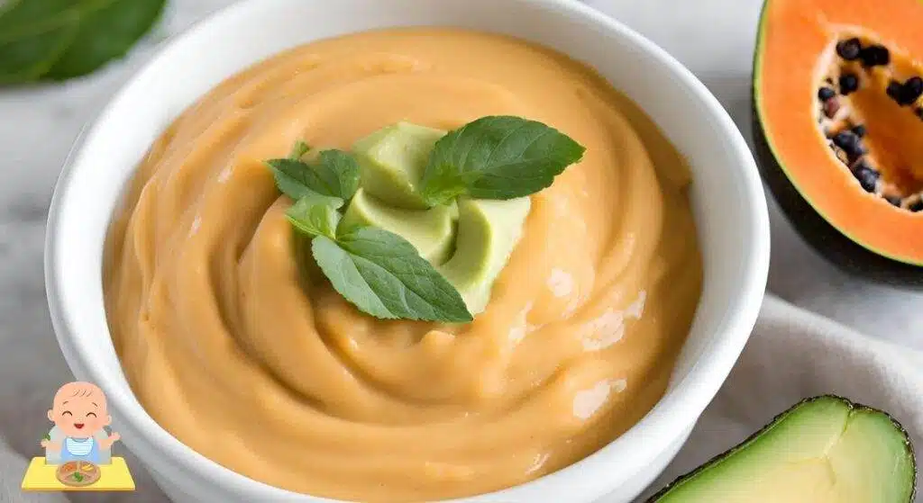 Avocado and papaya porridge
