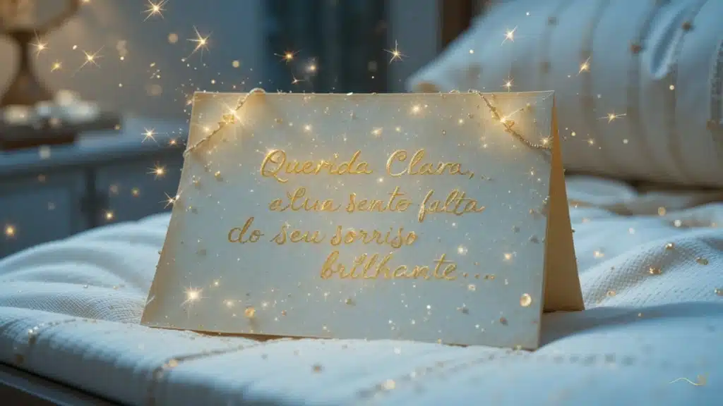 A golden note with delicate lettering left at the bedside by the Smile Fairy.