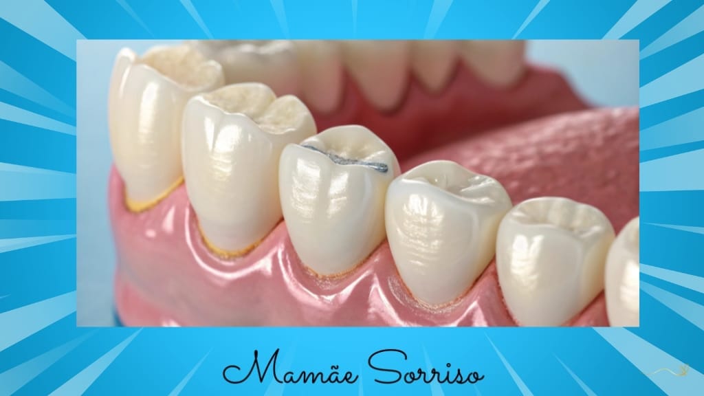 tipos de restaurações dentarias: dentes com restaurações de amálgama e resina composta.