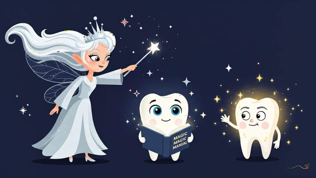An inspiring mission scene with Tino holding the glowing Magic Manual, looking at Fairy Luma and smiling with determination. The theme is knowledge sharing, with magical sparkles of wisdom all around, in an atmosphere of teamwork and educational mission purpose.