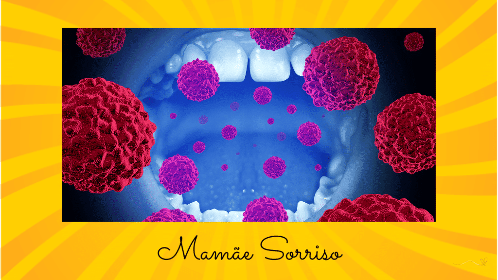 picture of cancerous cell phones entering a mouth, reflecting oral cancer